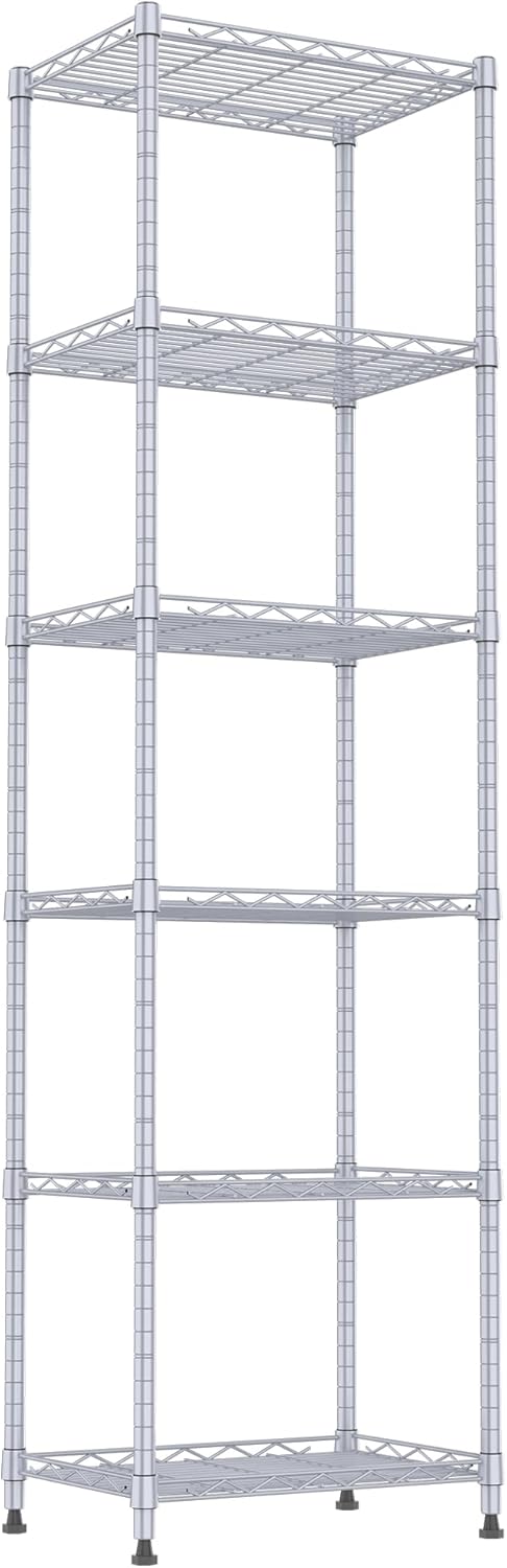 REGILLER 6 Wire Shelving Steel Storage Rack for Home Use