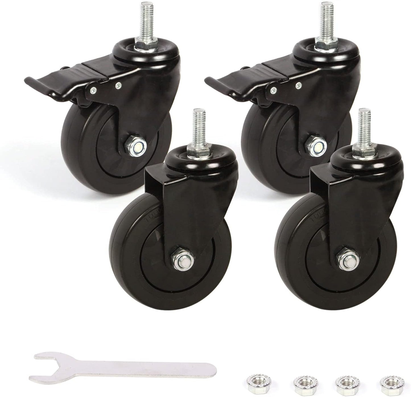 Caster Wheels Set of 4 Heavy Duty 4in Swivel Wheels for Trolleys