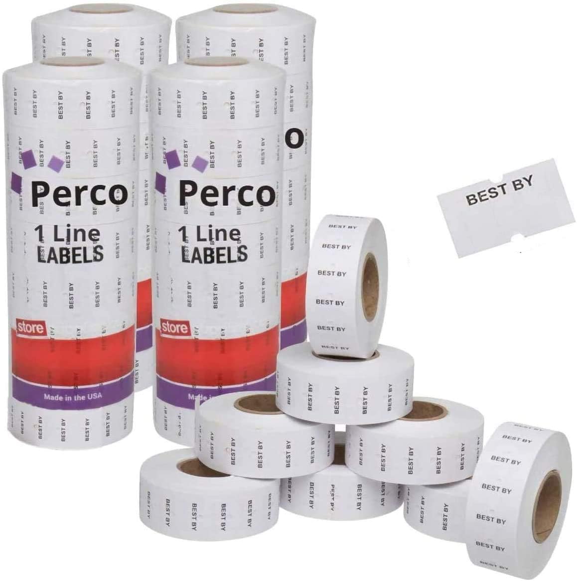 Perco Best by 1 Line Labels - 32k Labels for Freshness!