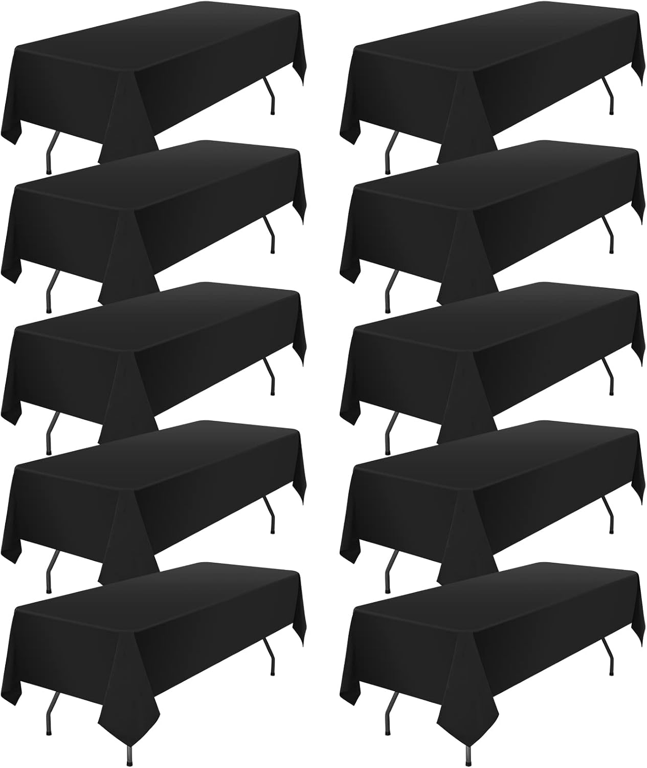 Premium Black Polyester Tablecloths for 6FT Rectangle Tables