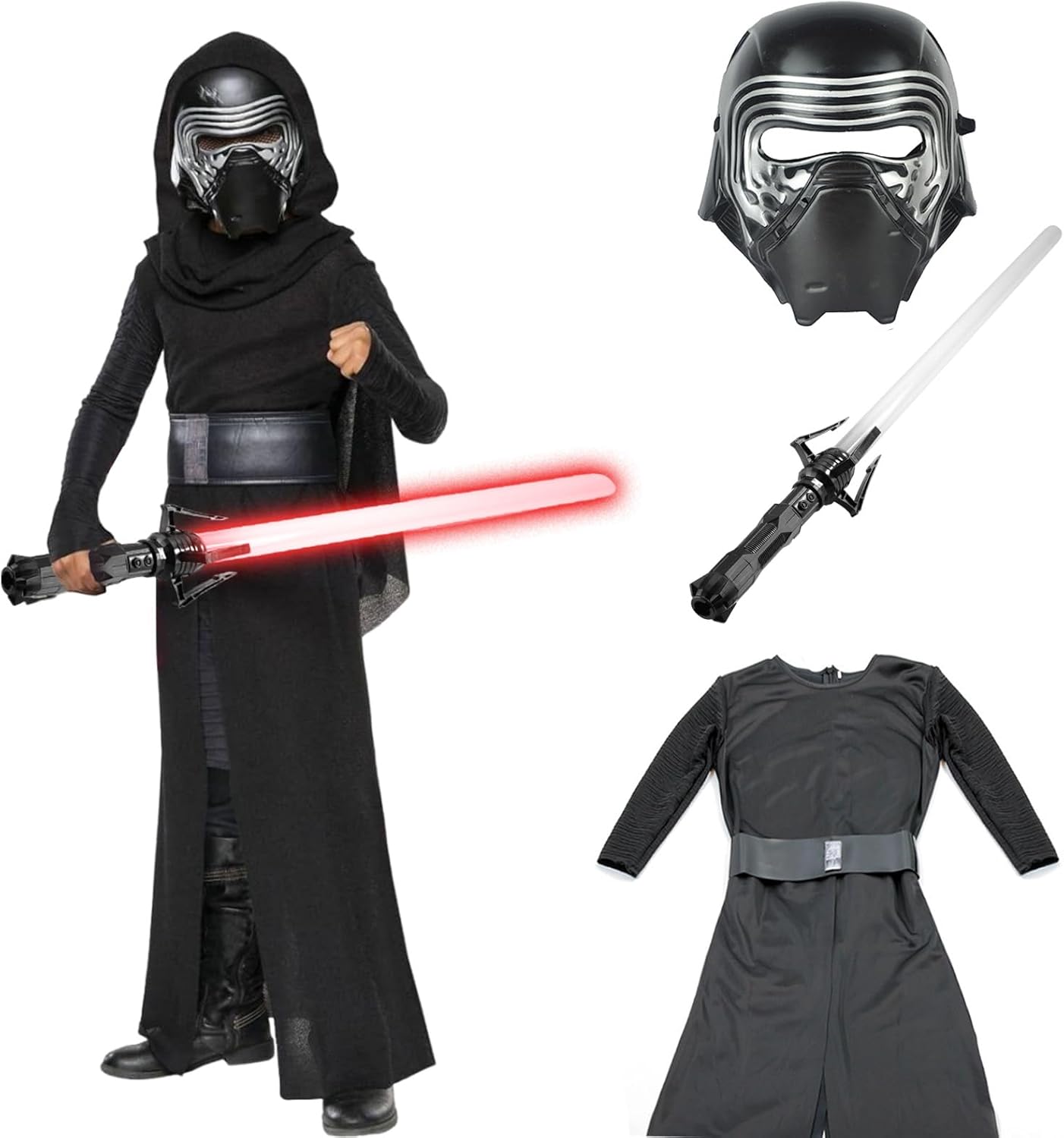 Kylo Ren Kids Costume with Helmet - Halloween Warrior