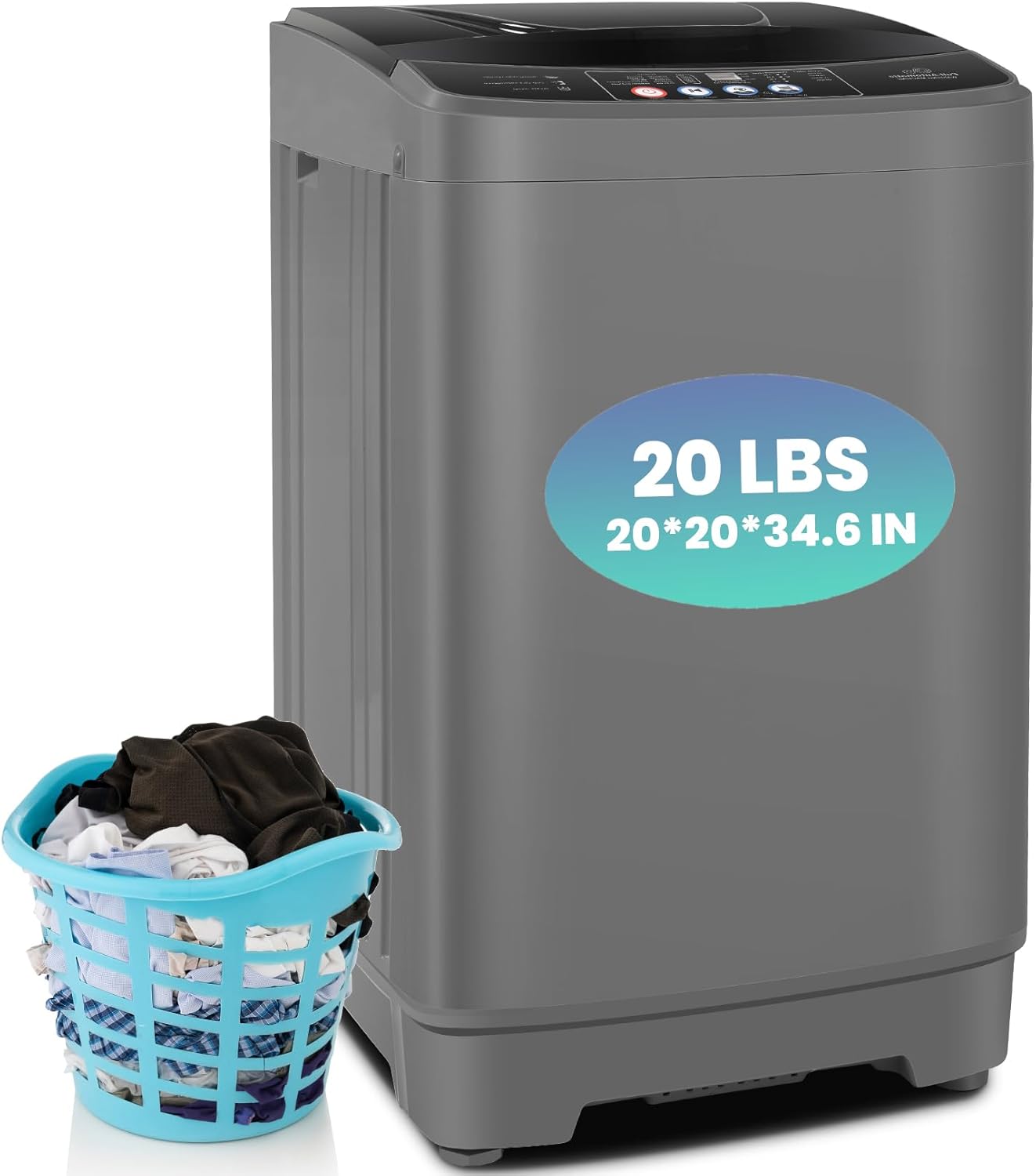 Nictemaw 20Lbs Portable Washer: Full-Automatic Efficiency!