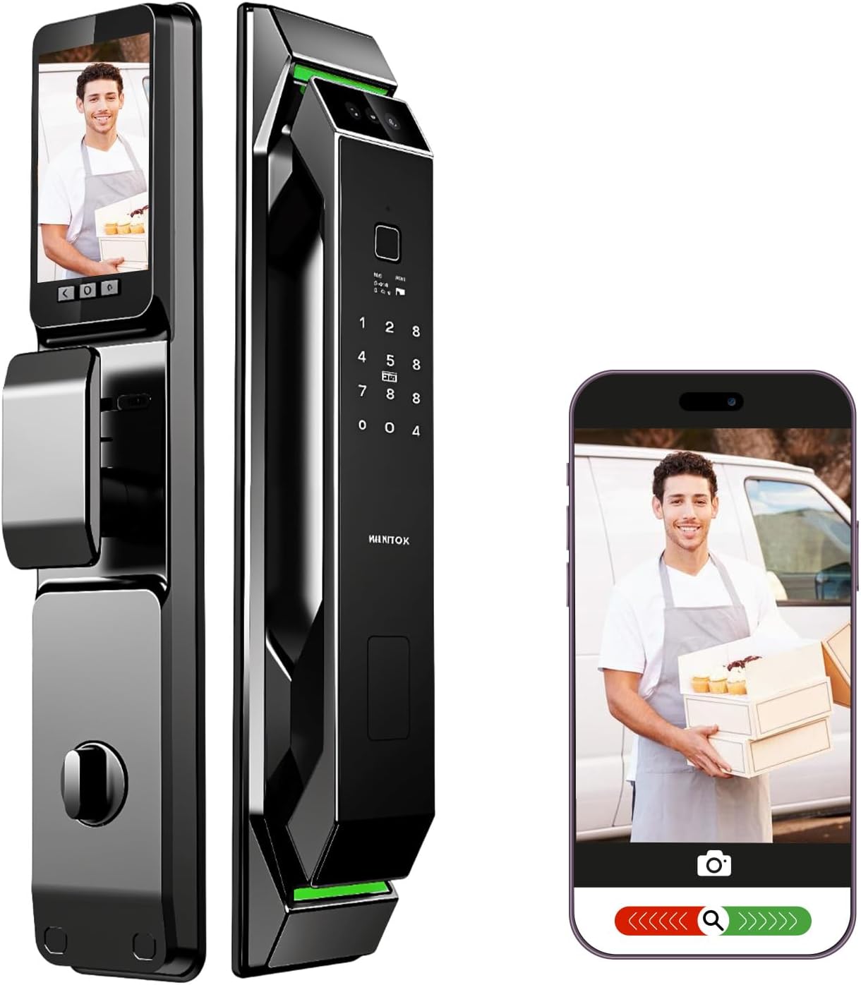 3D Face Recognition Smart Door Lock with HD Camera Features
