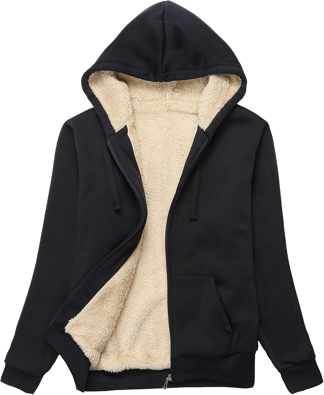 SWISSWELL Women's Winter Fleece Hoodie - Full Zip Sherpa Jacket