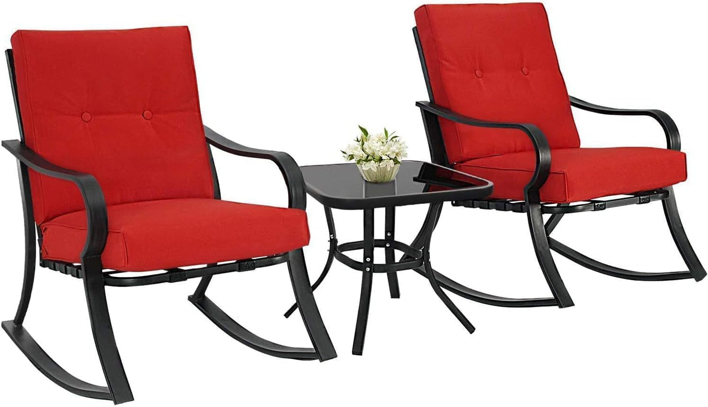 Oakmont Outdoor Furniture 3 Piece Bistro Set with Rocking Chairs