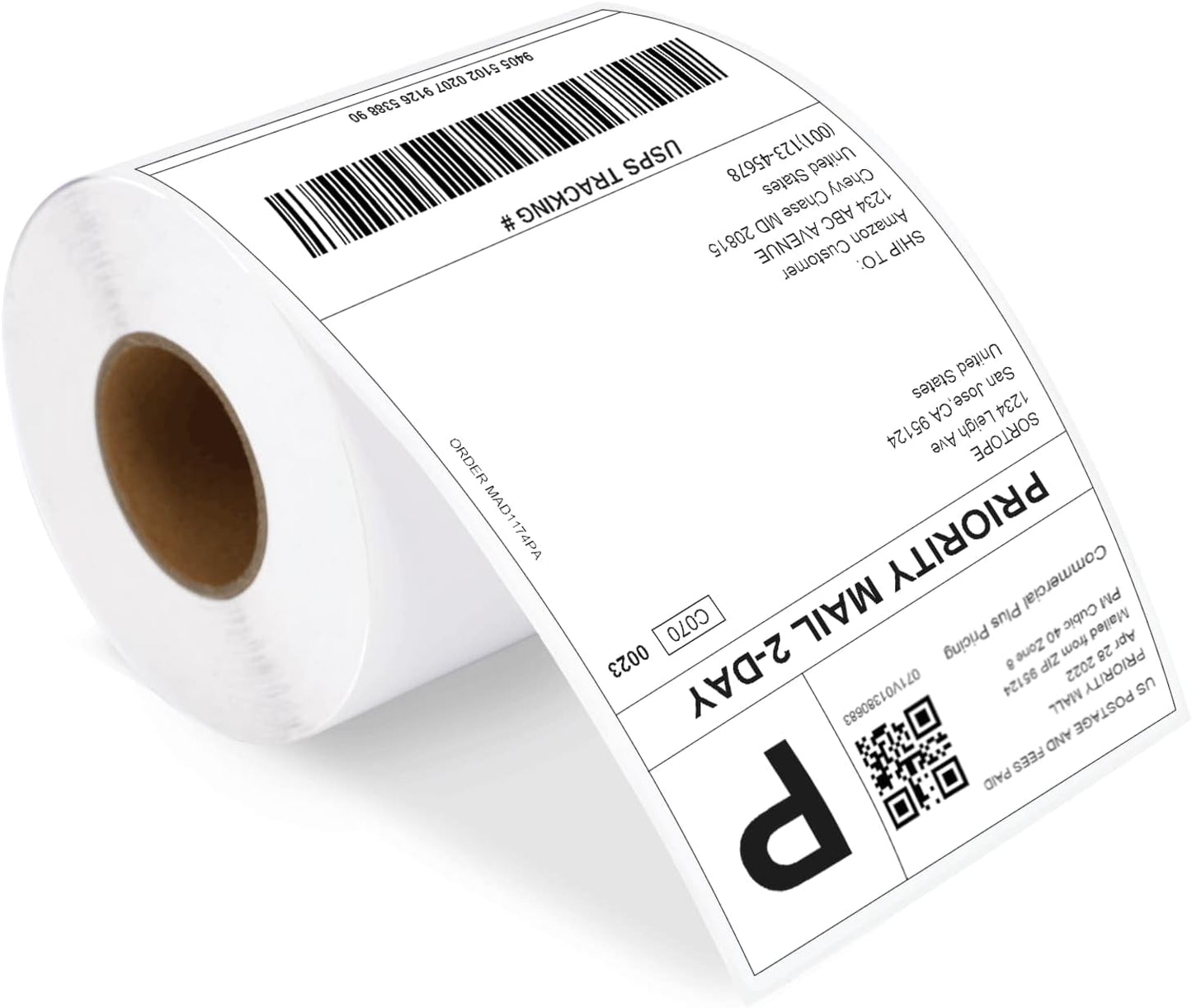 Premium 4x6 Direct Thermal Labels: Water & Grease Resistant, Compatible with Rollo Printer
