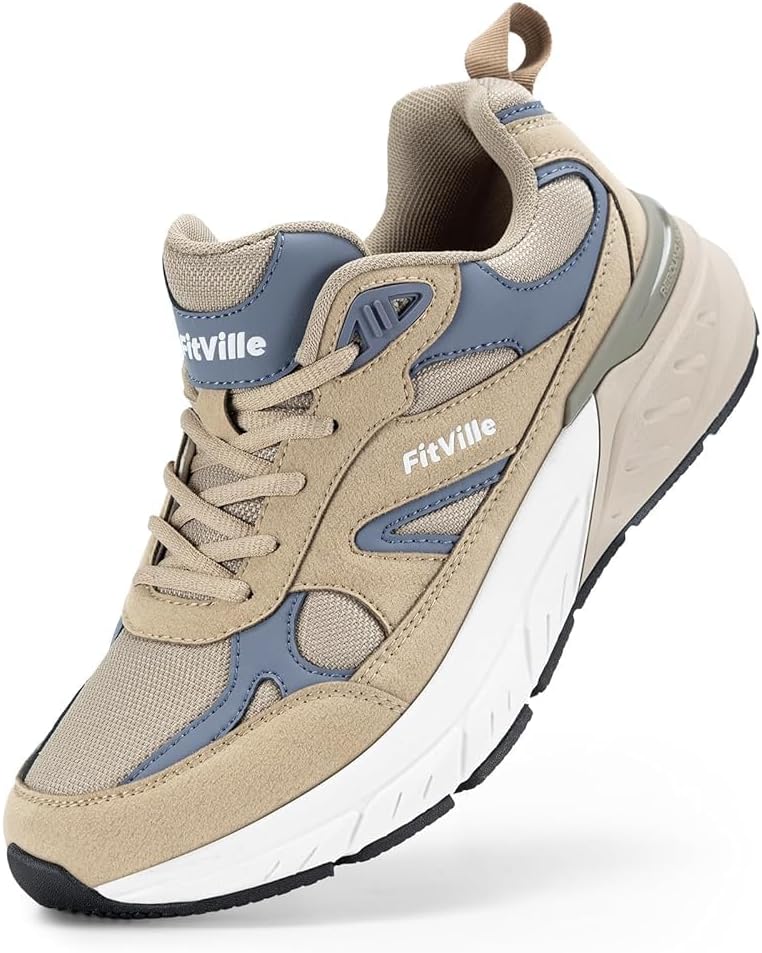 FitVille Wide Walking Shoes for Men with Arch Support and Comfort
