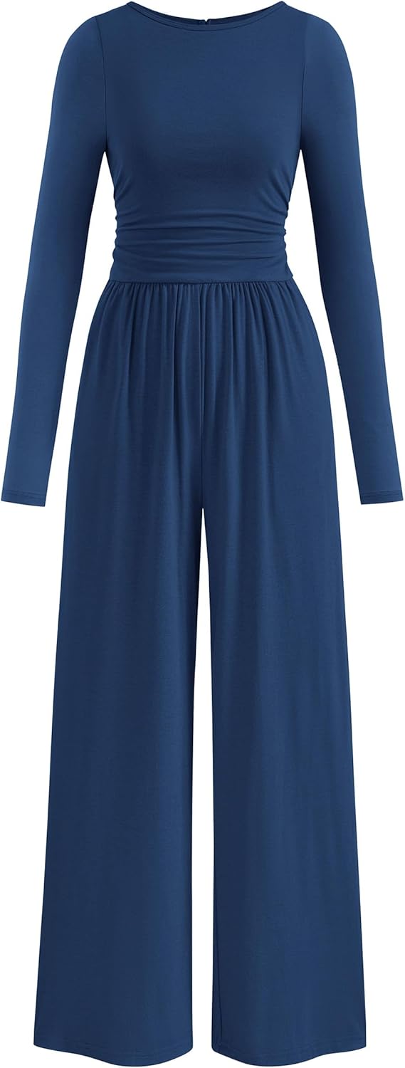 PRETTYGARDEN Long Sleeve Wide Leg Jumpsuits for Women 2025