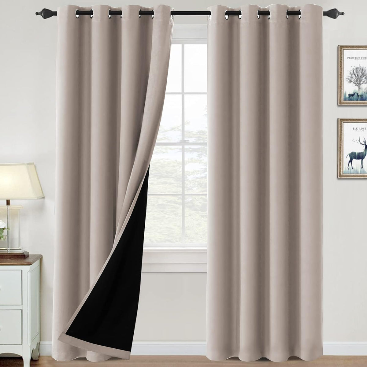 H.VERSAILTEX 100% Blackout Curtains for Bedroom and Living Room