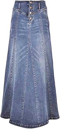 CHARTOU Women's Retro Denim Skirt for Stylish A-Line Look