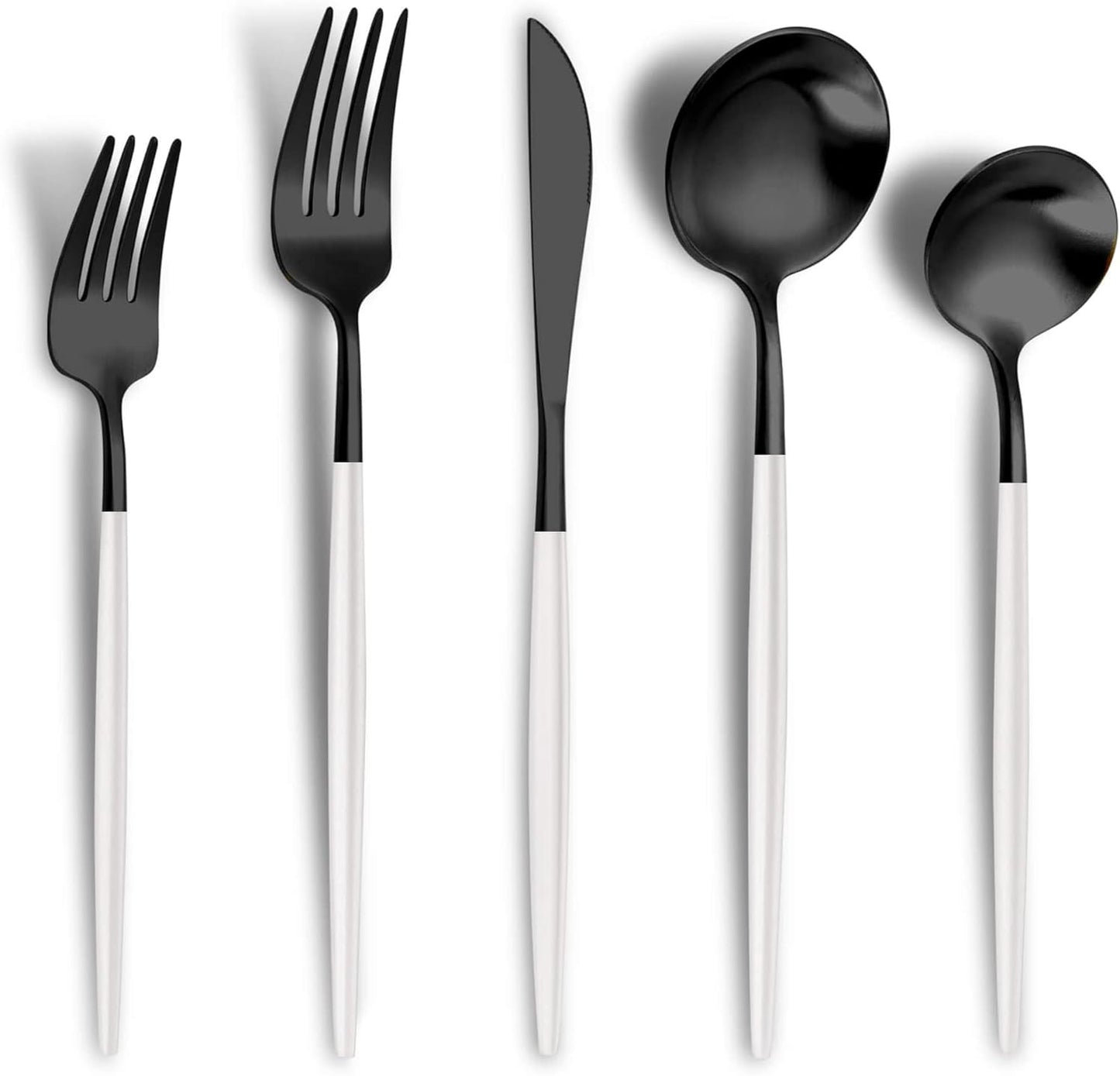 Matte Black Silverware Set for 6 - Modern Stainless Steel Cutlery