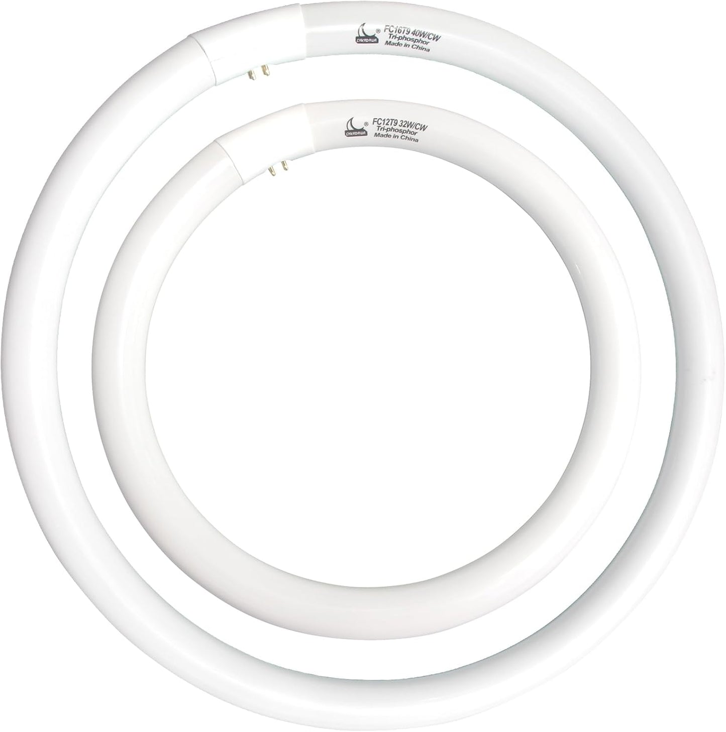 Circular Fluorescent Light Bulbs Set 12in and 16in Cool White