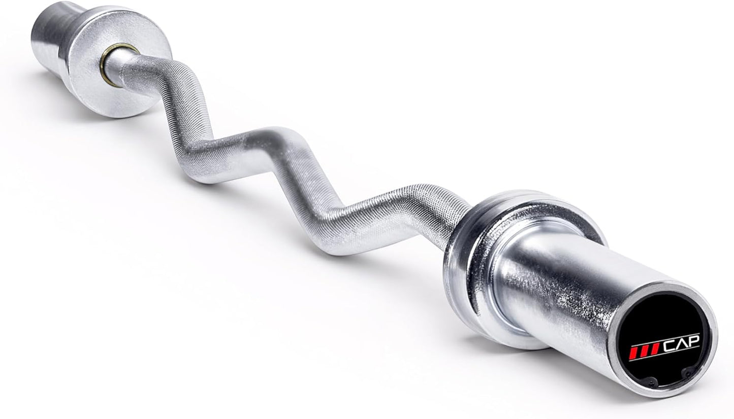 CAP Barbell 47-Inch Olympic EZ Curl Bar for Strength Training