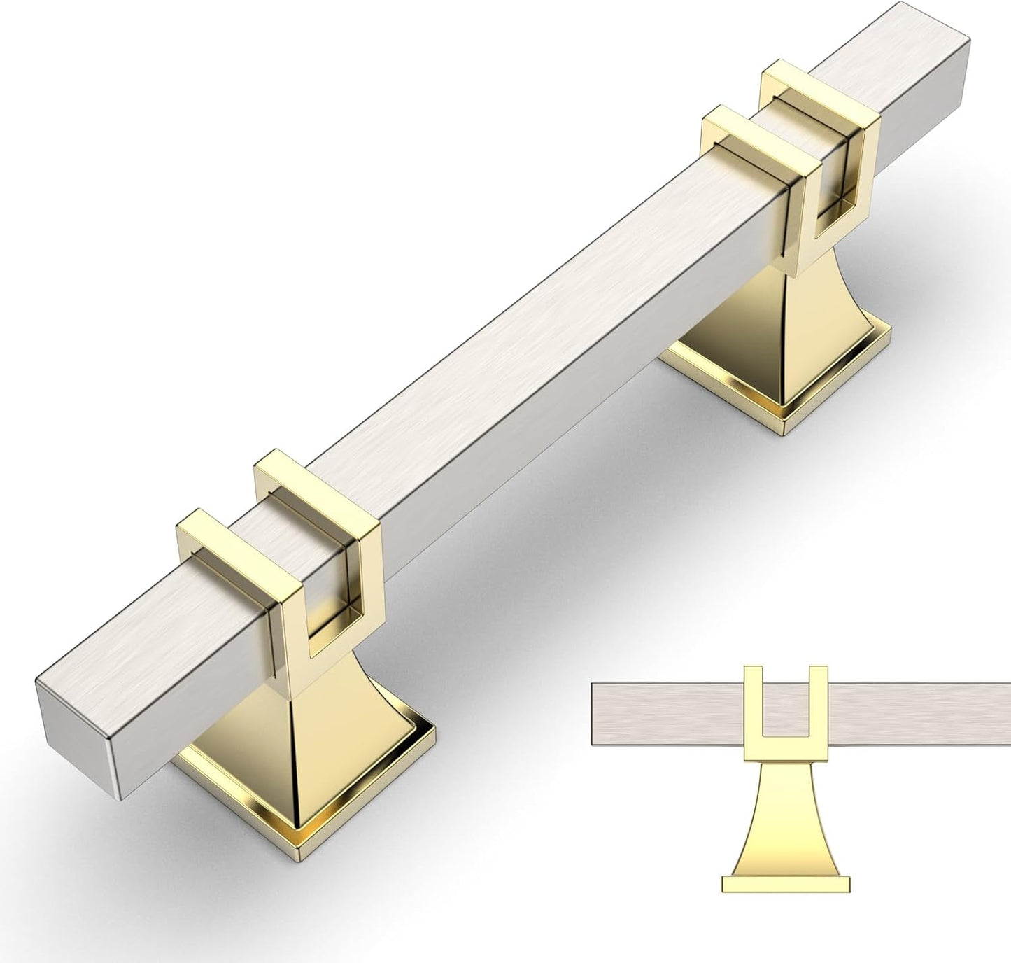 Brushed Satin Nickel and Gold Cabinet Pulls for Kitchen and Bath