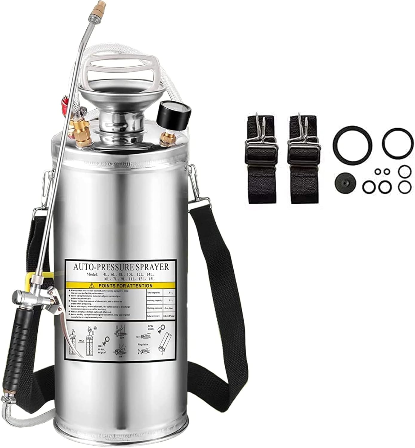 1.5Gal Stainless Steel Pump Up Sprayer for Gardening Needs