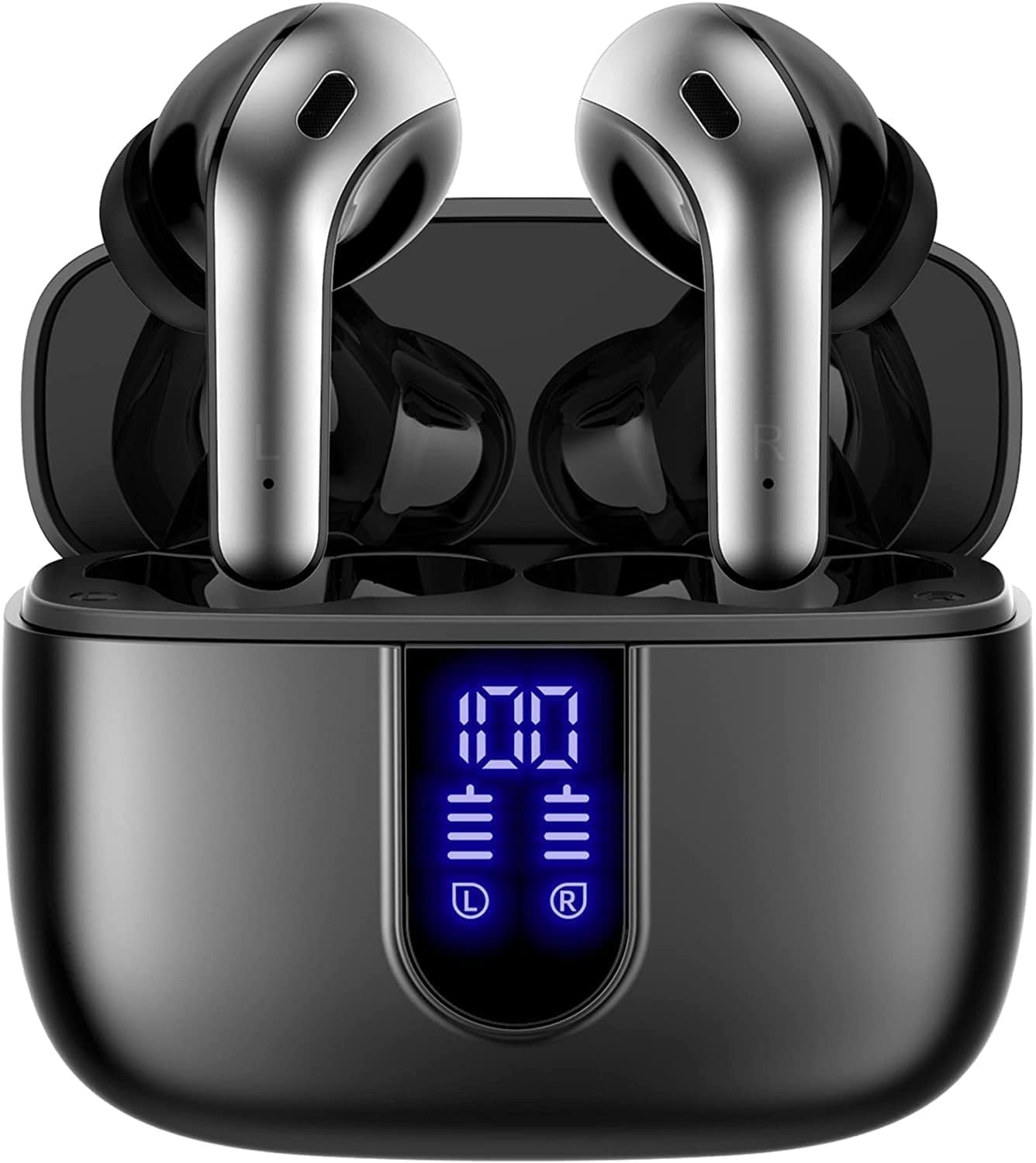60H Playback True Wireless Earbuds - Waterproof, LED Display, Wireless Charging