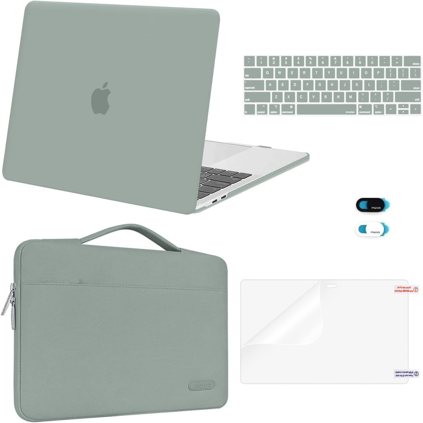 MOSISO MacBook Pro 13 inch Case with Accessories in Antique Green