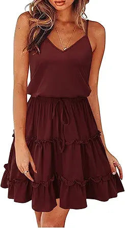 Stylish Summer Spaghetti Strap Floral Dress for Women