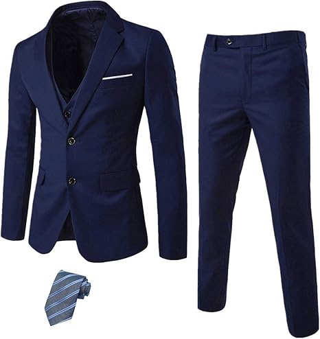 YND Men's Slim Fit 3 Piece Suit Set for Stylish Occasions
