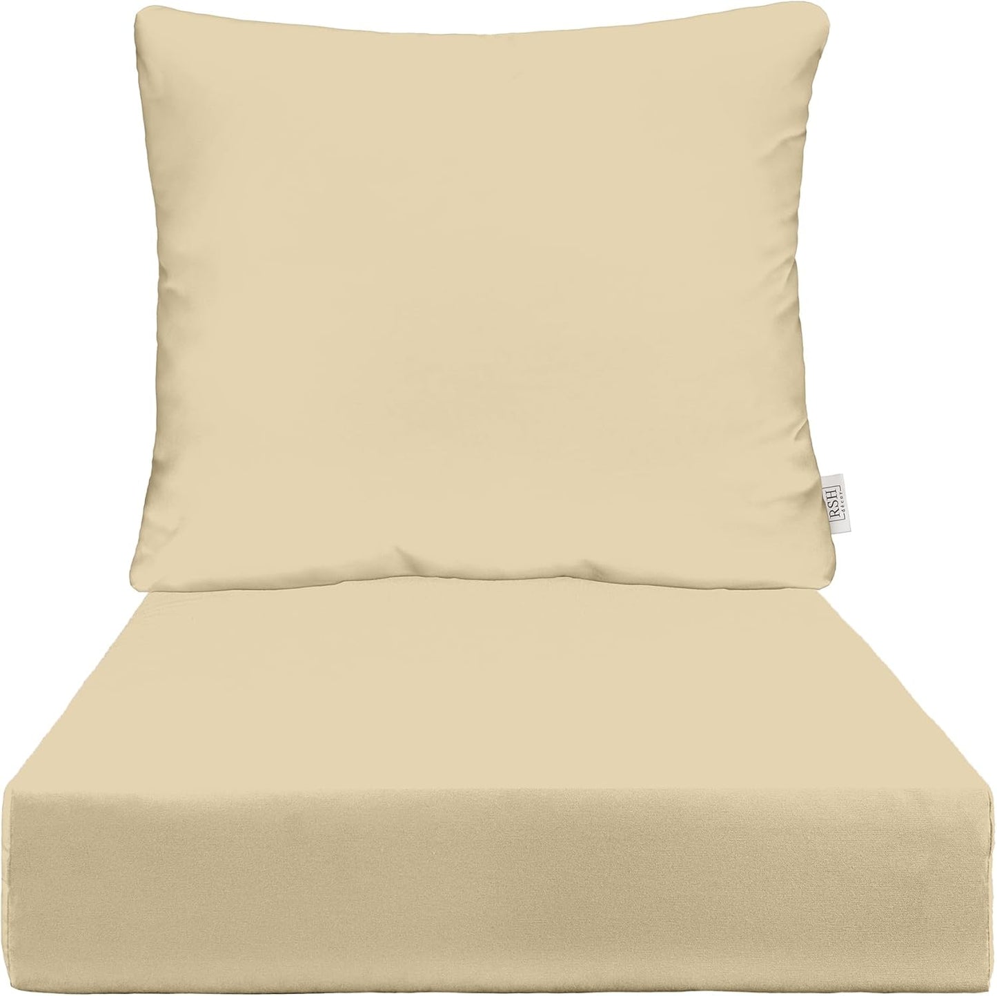 Sunbrella Deep Seating Cushion Set for Outdoor Chairs - Beige