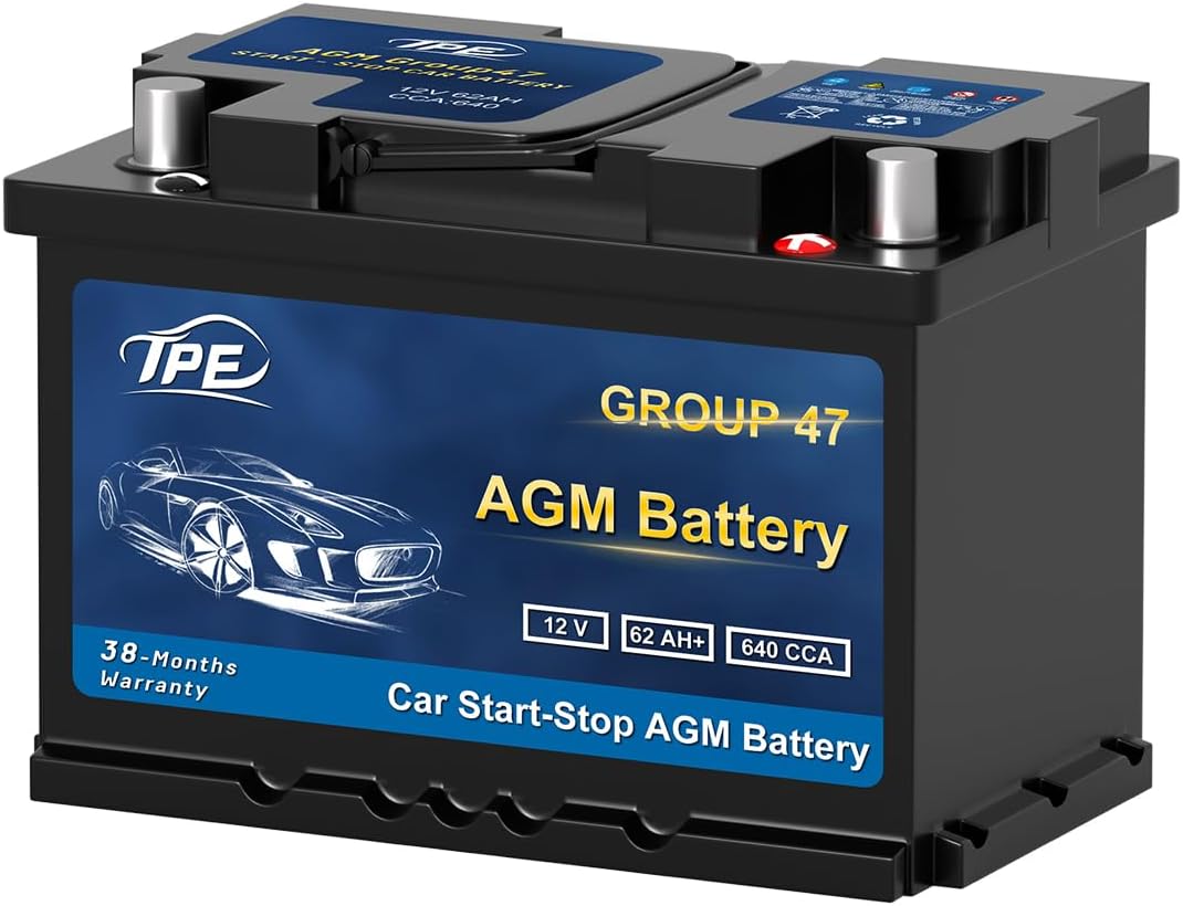 Reliable 12V 62Ah TPE AGM Battery - Boost Your Car Performance!