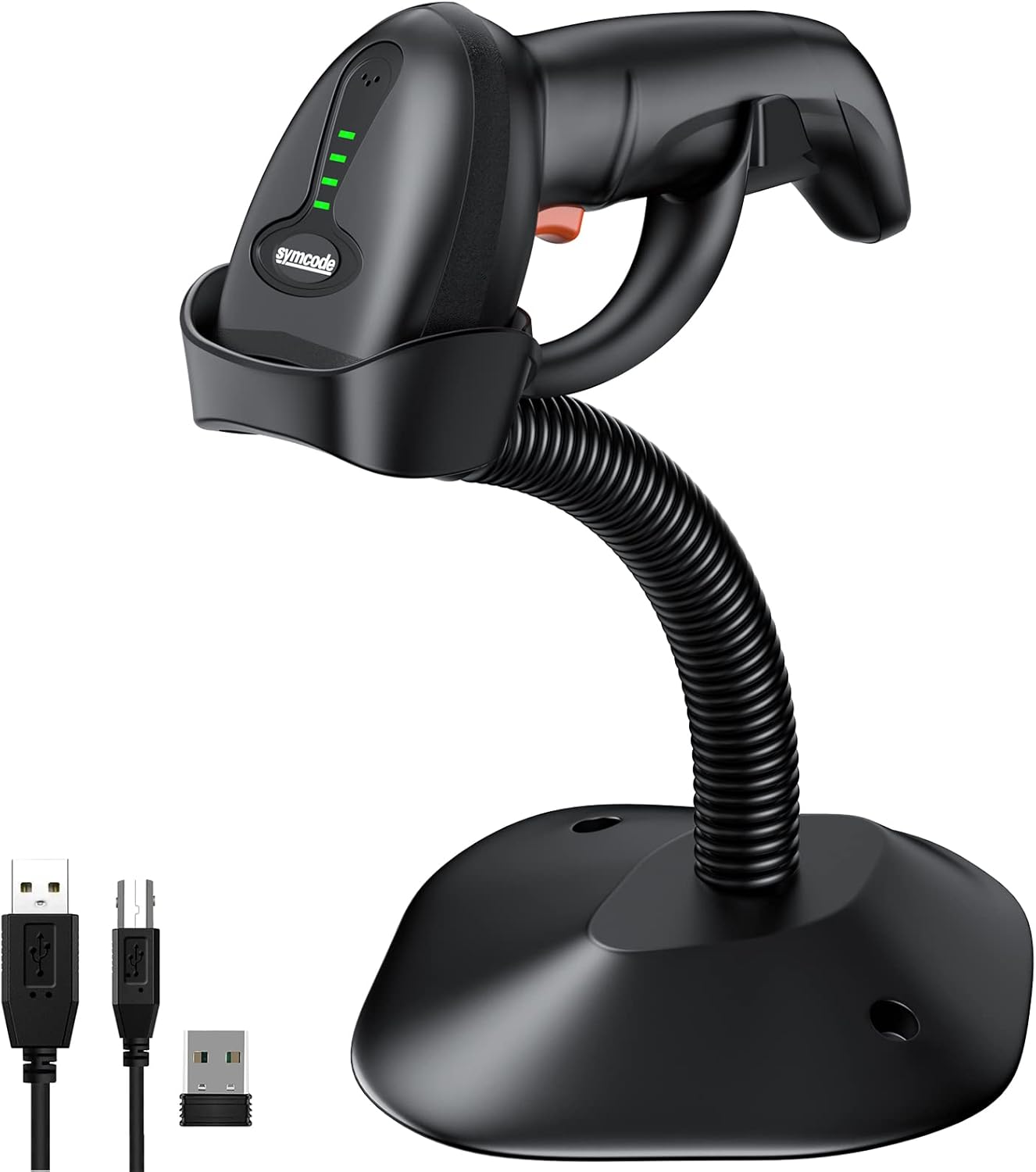 Symcode Bluetooth Wireless Barcode Scanner with Auto-Sensing Stand