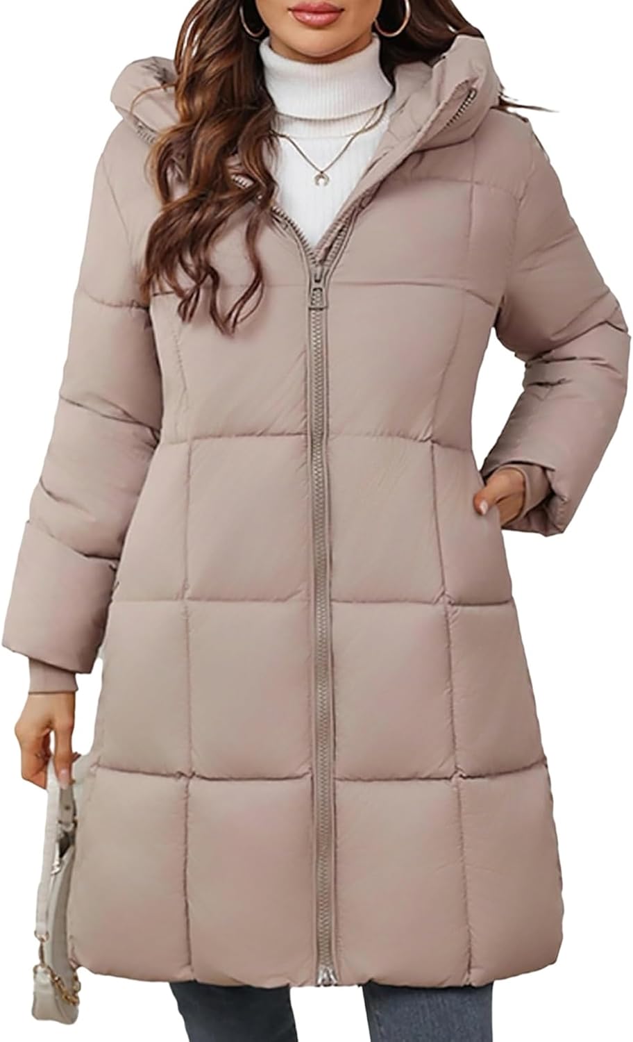 Women's Hooded Long Puffer Coat for Winter Warmth and Style
