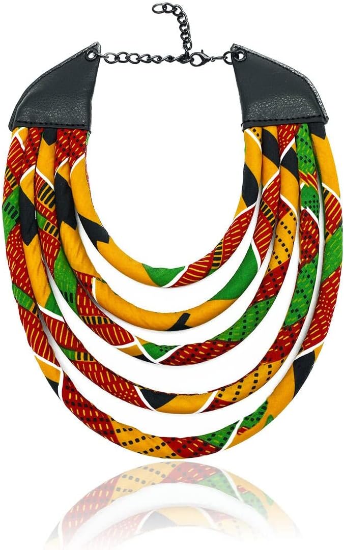 Kente Love Necklace - Vibrant Multistrand Rope Design