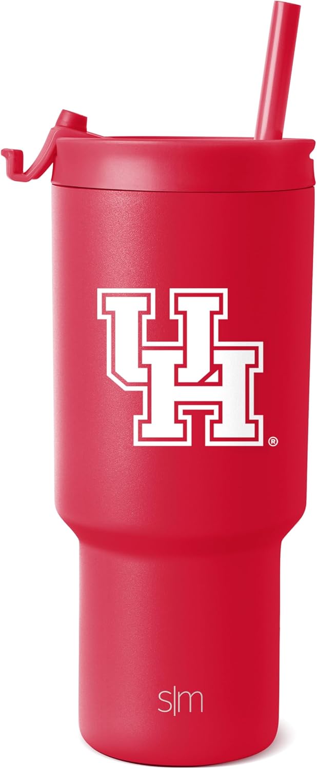 30oz Insulated Tumbler with Flip Lid and Straws for Houston Fans