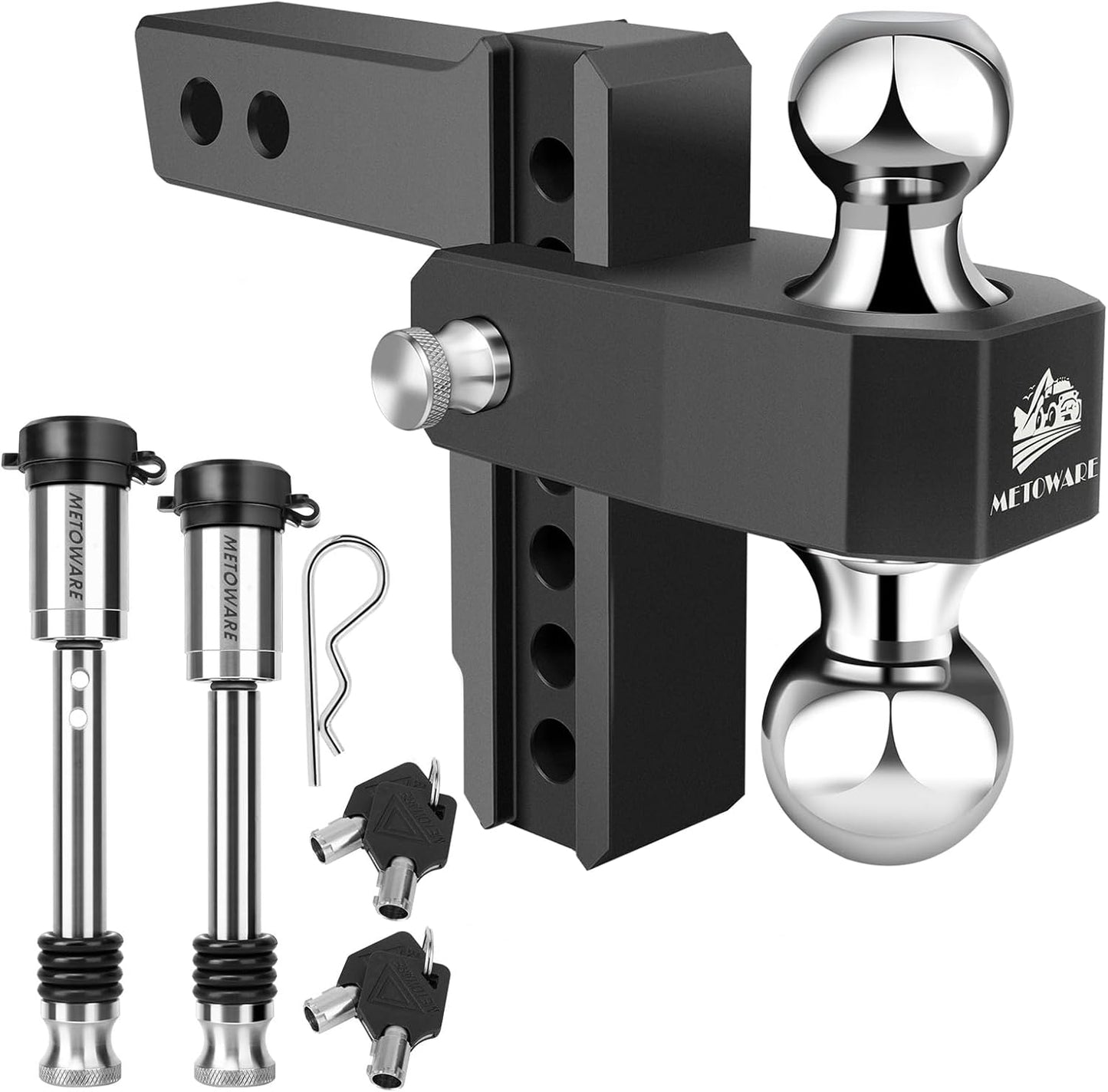 METOWARE Adjustable Trailer Hitch - Heavy Duty 12,500 LBS GTW