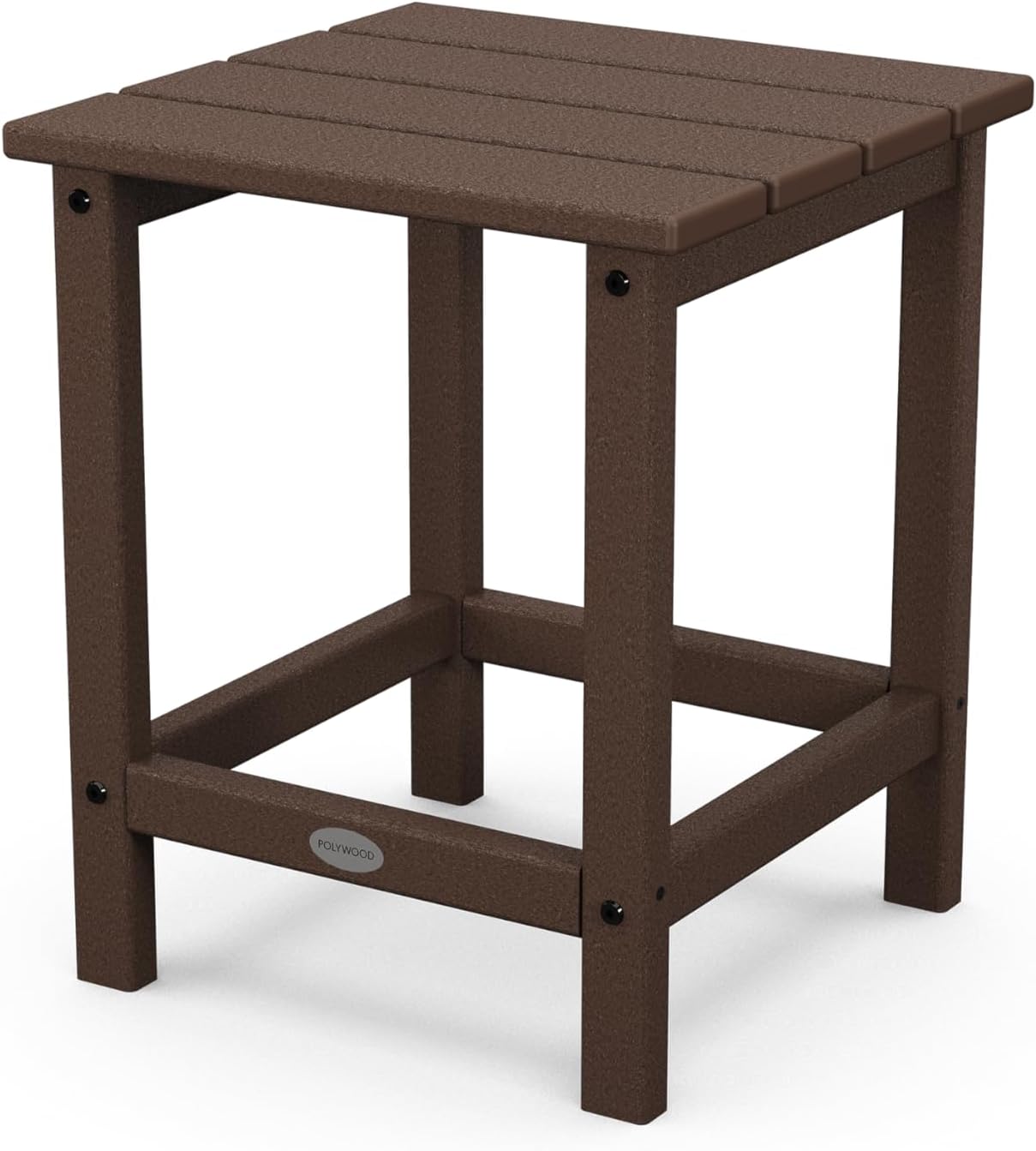 POLYWOOD Long Island 18in Side Table in Mahogany for Outdoors