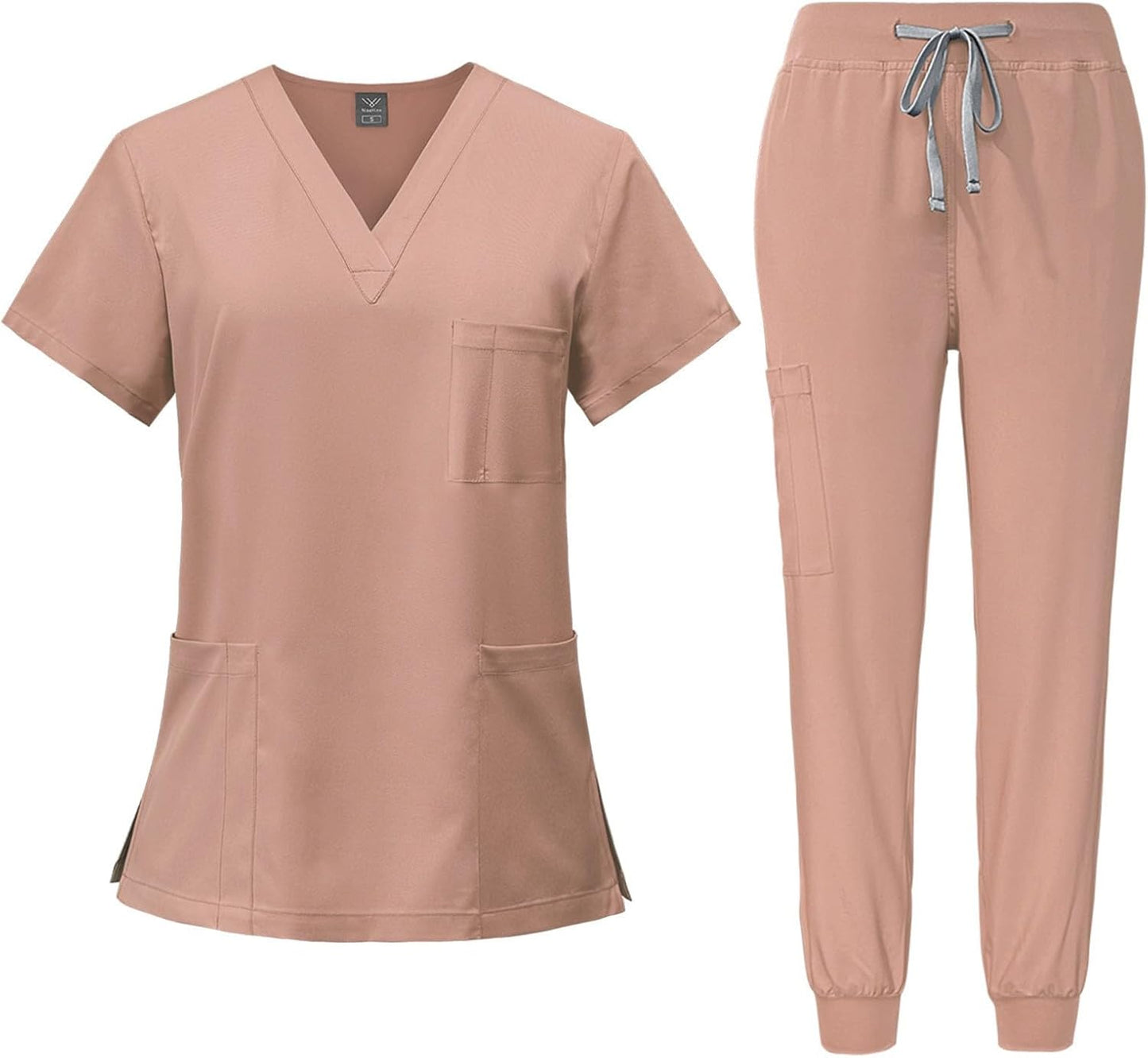 Quick Drying Women's Scrub Set with Stretch Waistband