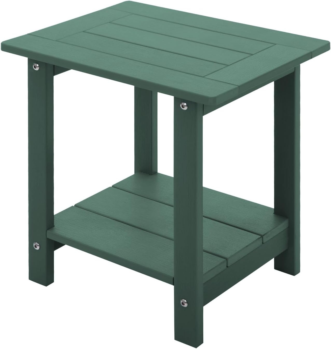 Double Adirondack Side Table for Outdoor Use, Dark Green Finish