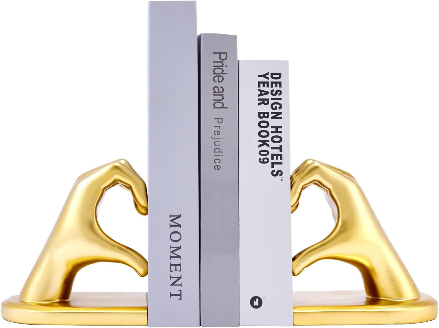 Heart Design Book Ends for Mom - Gold Decorative Bookends