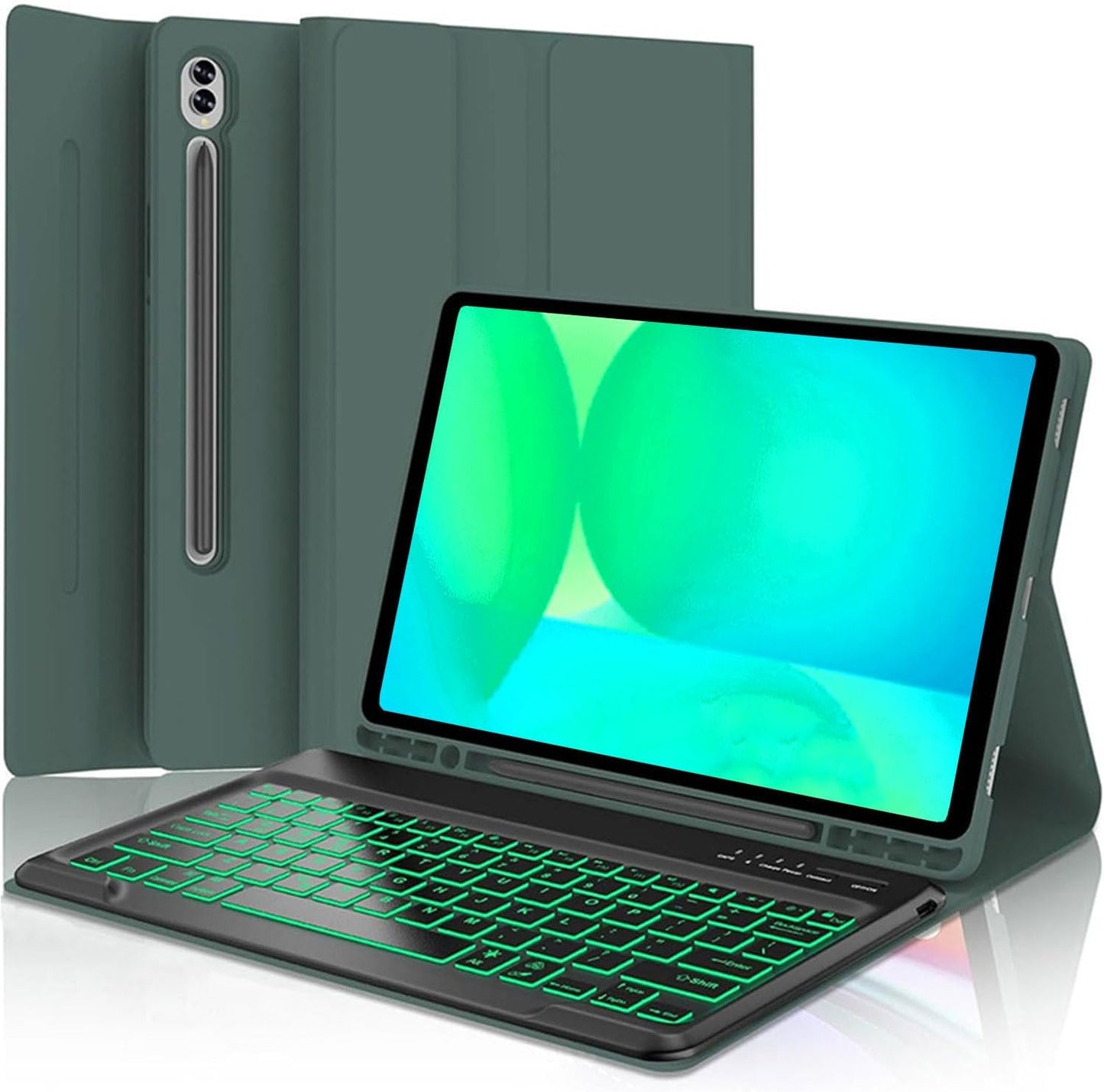 Keyboard Case for Samsung Galaxy Tab S10 FE Plus 13.1in Green
