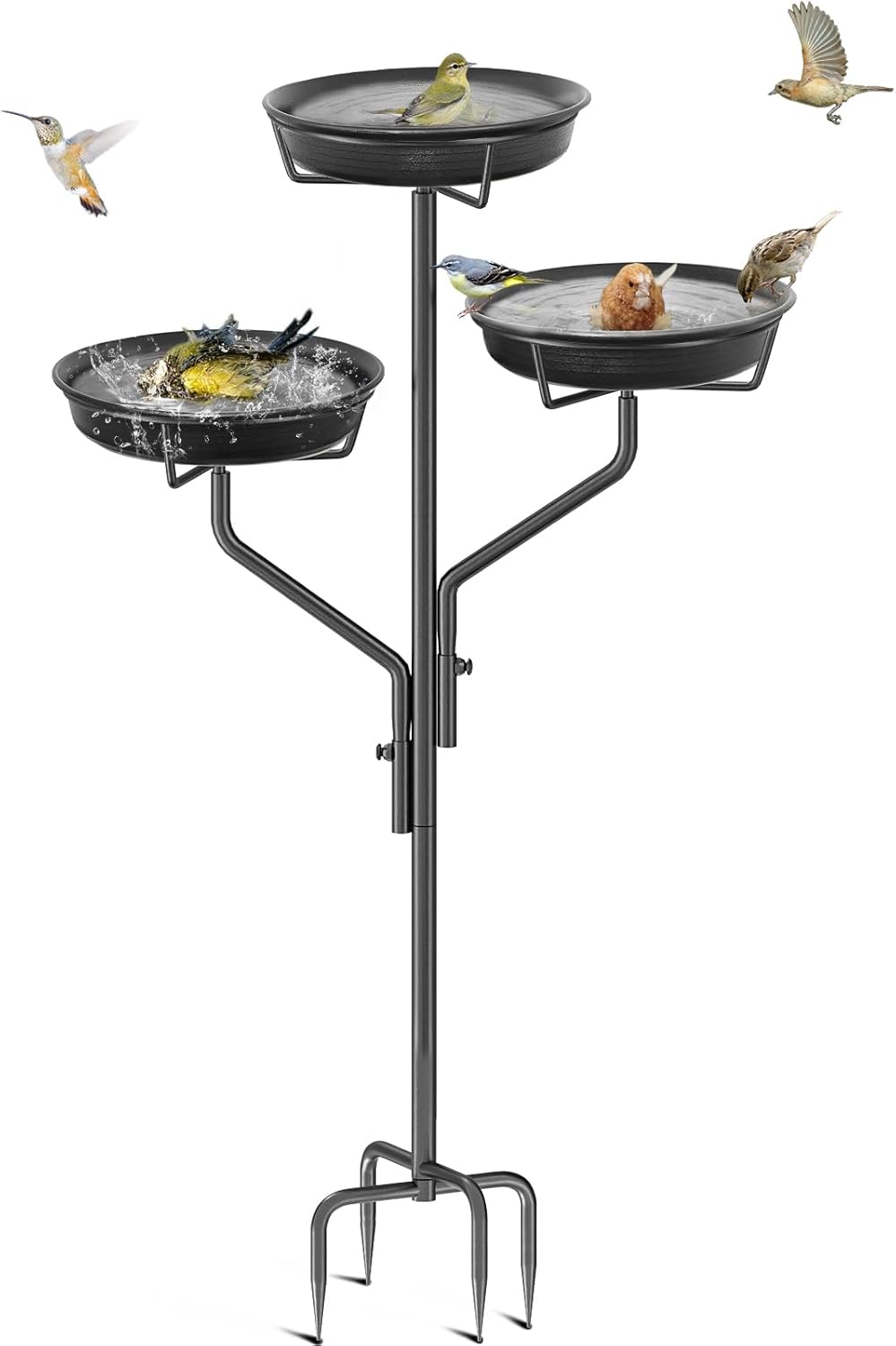 Freestanding Birdbaths Bowl for Outdoor Garden Decor and Feeding