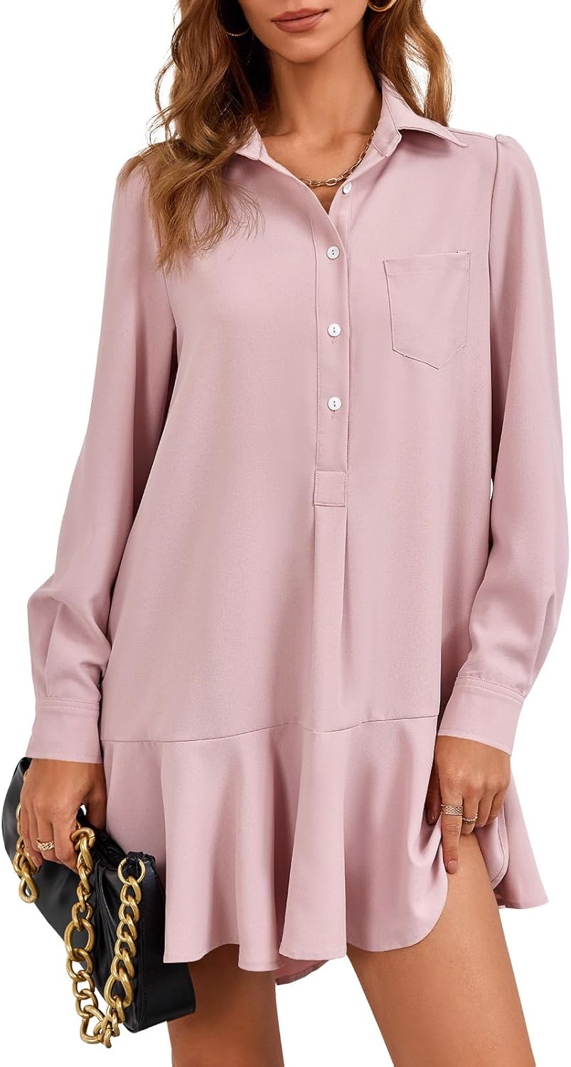 Fisoew Womens Casual Button Down Shirt Dress for Every Occasion