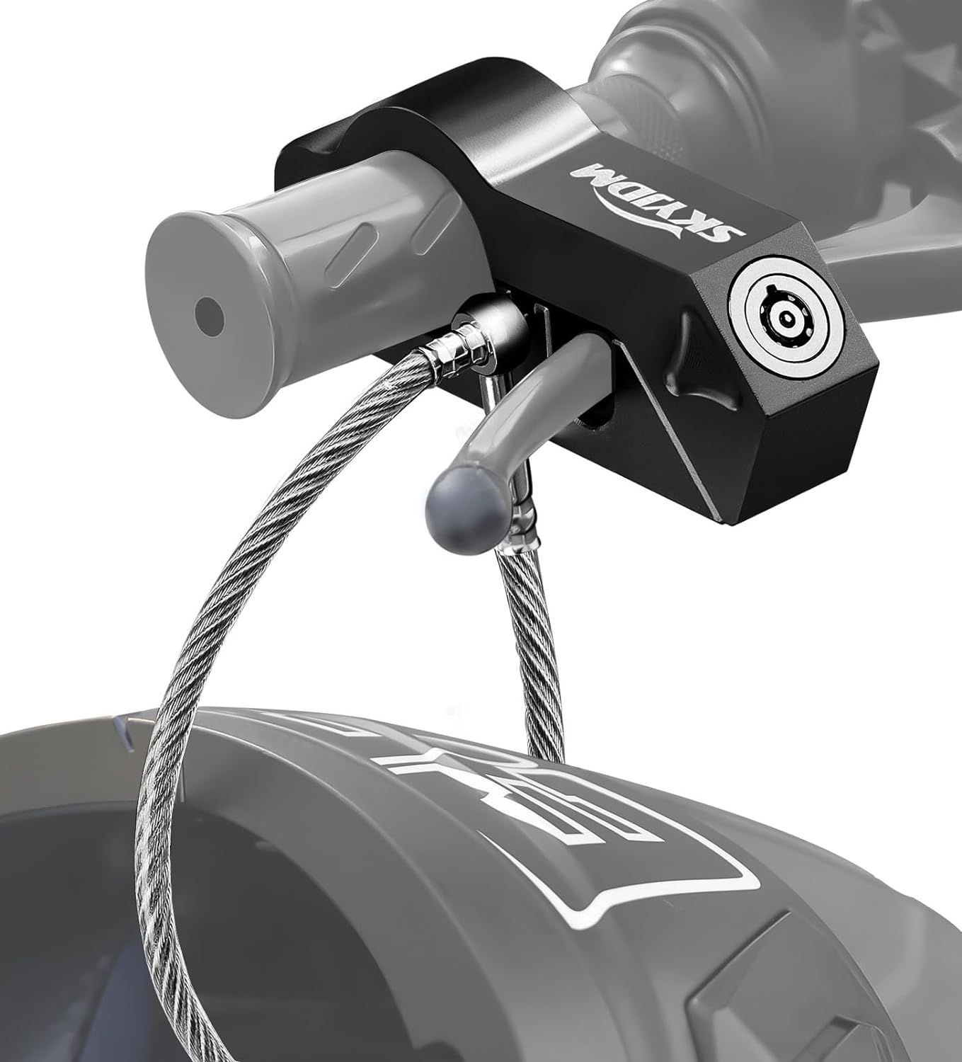 SKYJDM Motorcycle Anti-Theft Grip Lock Combo - Secure Your Ride!