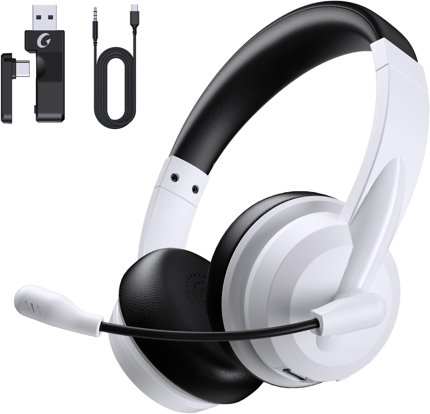 Wireless Headset with Mic for Work - AI Noise Cancelling Tech