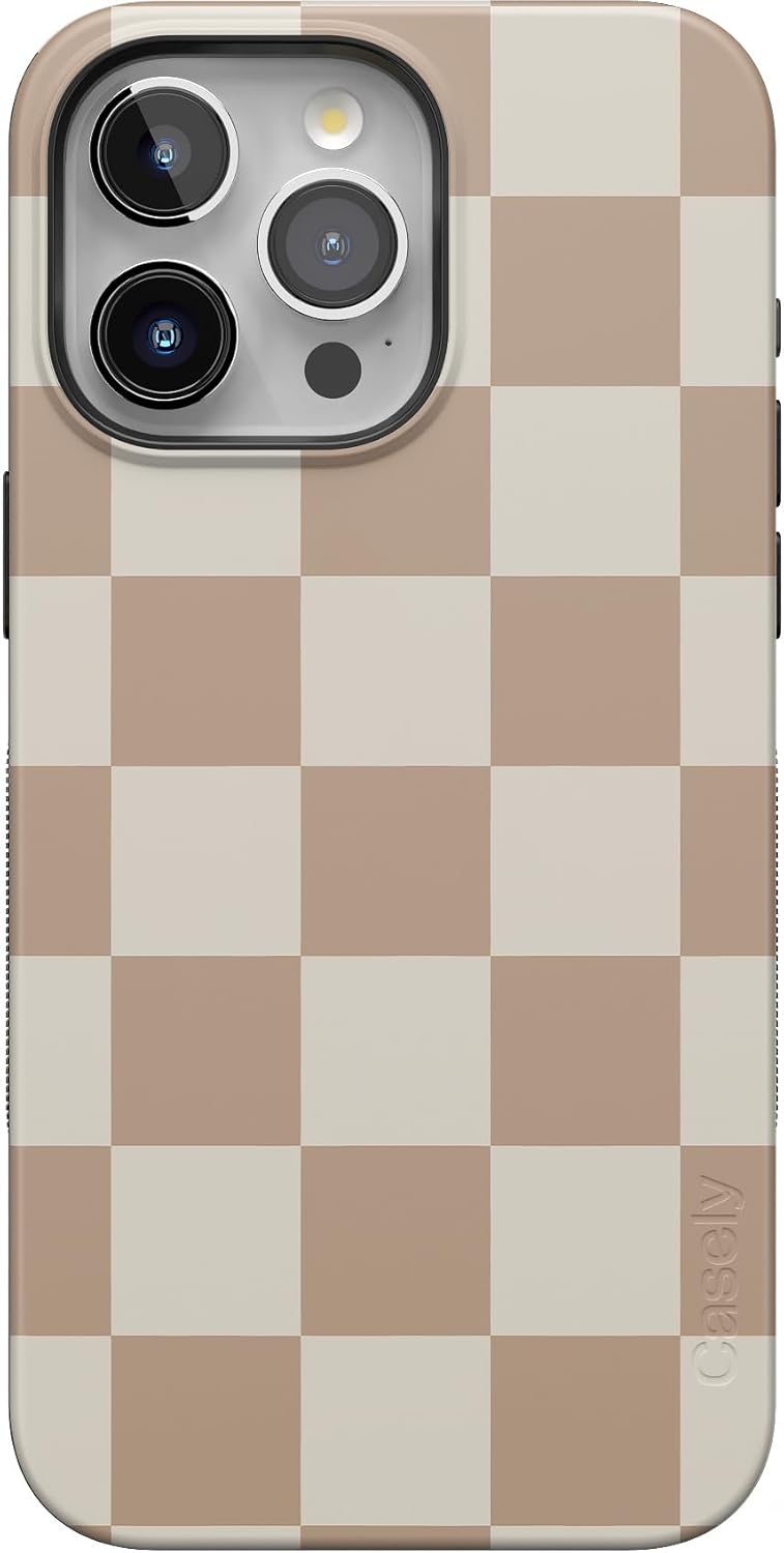 Casely iPhone 15 Pro Case - Bold Protective Checkered Design