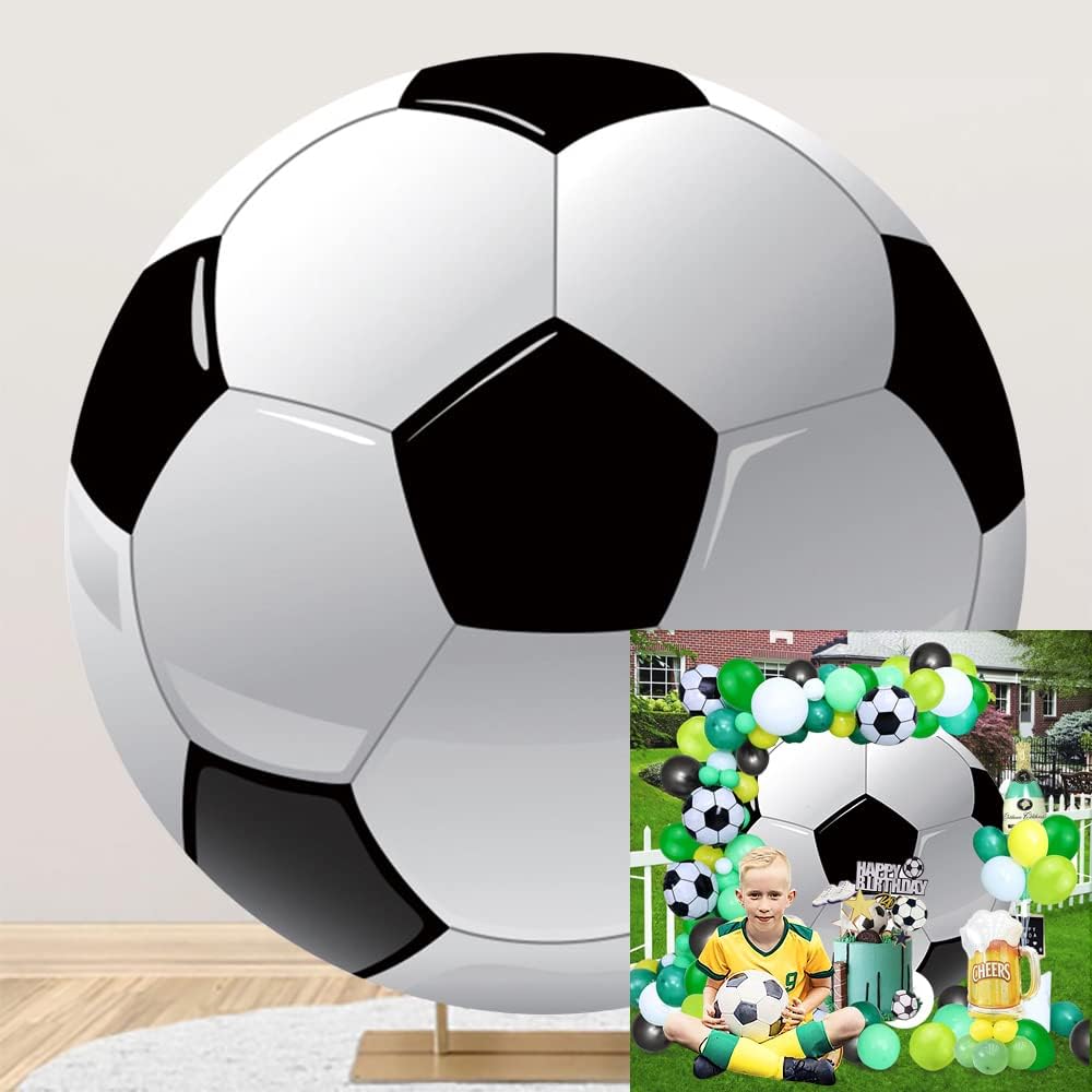 7.5ft Soccer Photo Round Backdrop for Birthday Party Fun