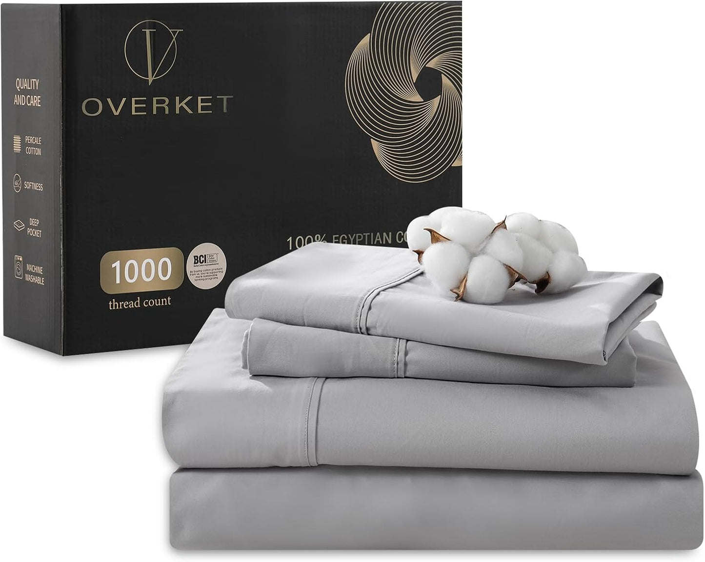 1000 Thread Count Egyptian Cotton Sheets Queen Size Set Soft