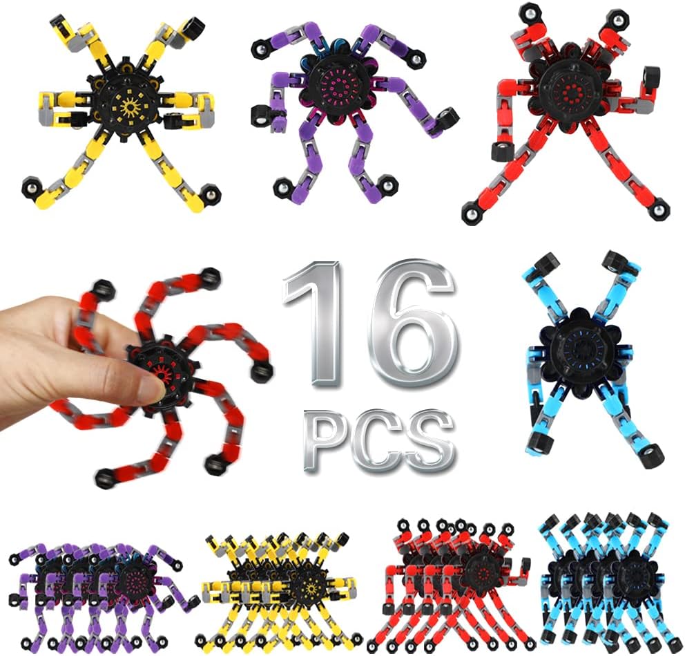Deformable Robot Fidget Spinners for Stress Relief