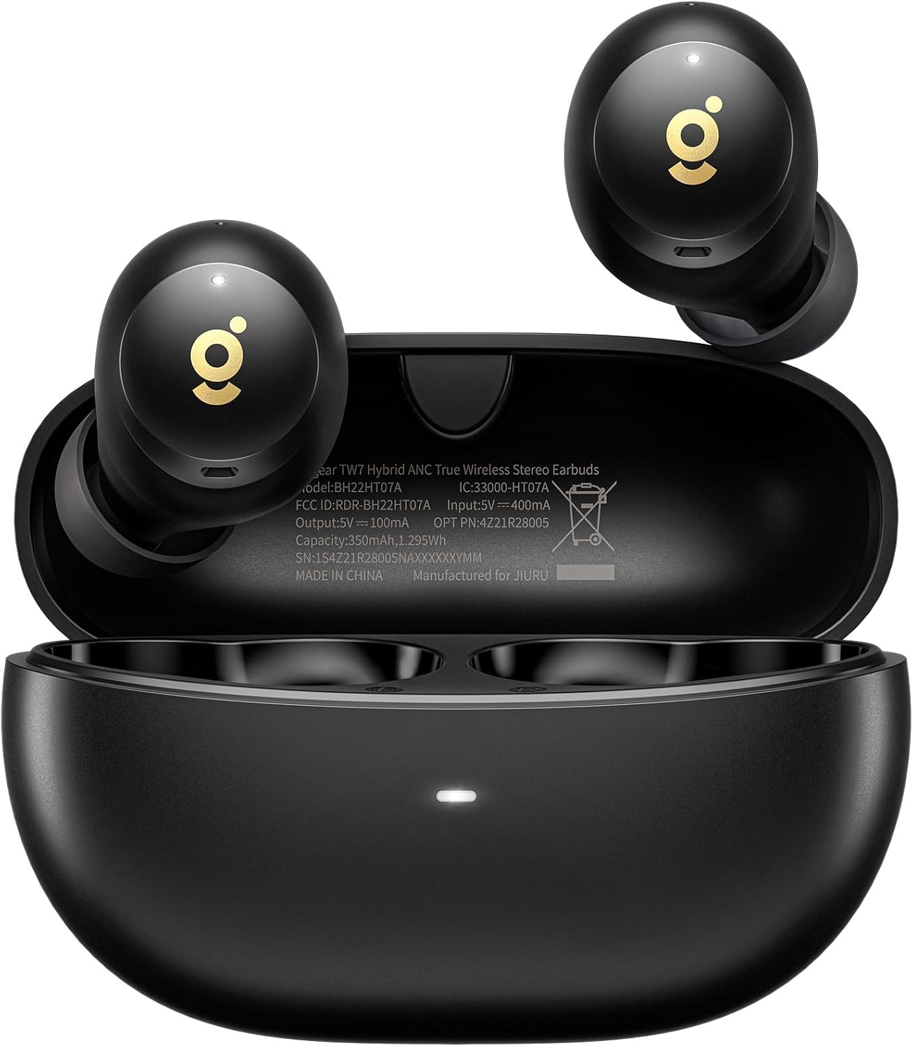 Hybrid ANC Wireless Earbuds, IPX5, 32H Playtime w/ 6 Mics