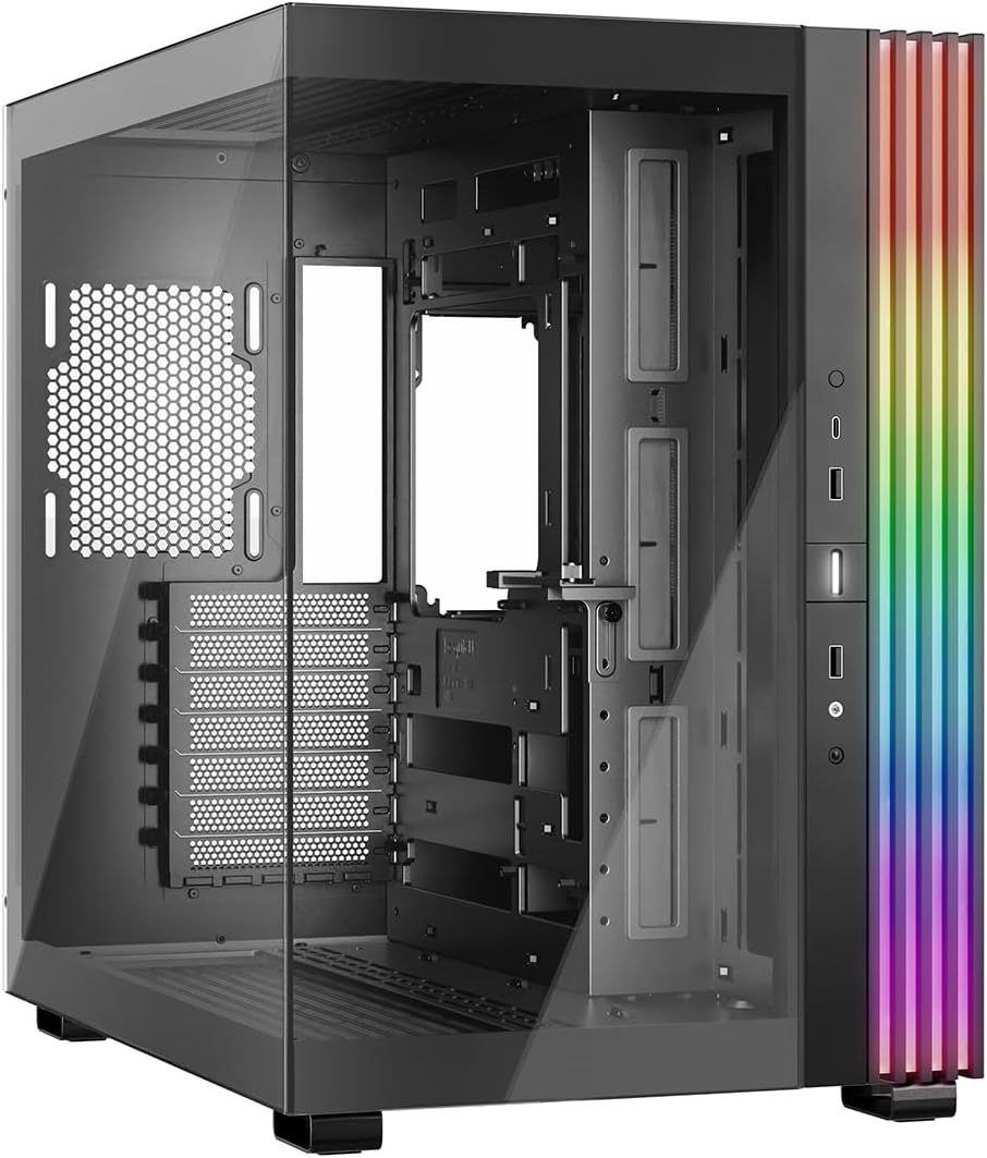 Light Base 600 DX Black PC Case with ARGB and Custom Layouts