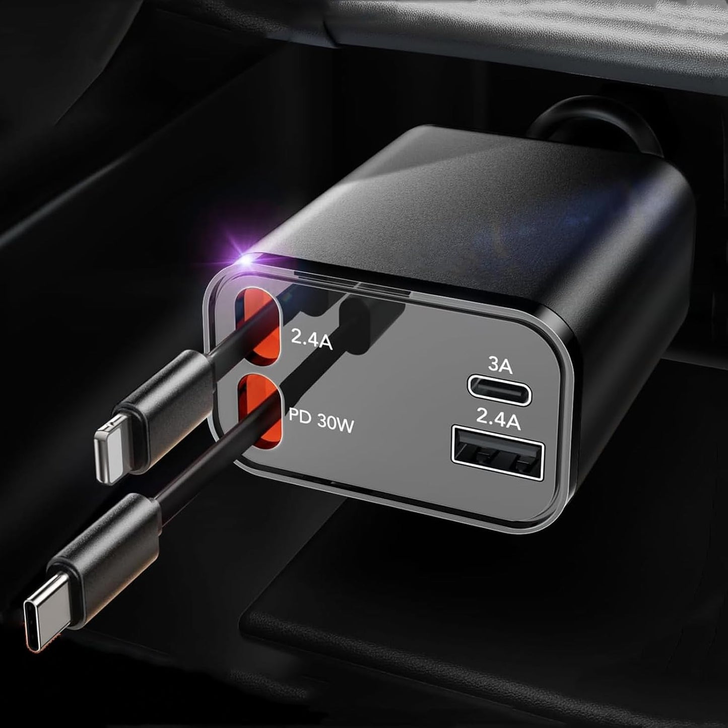 69W Retractable Fast Car Charger for iPhone - SAQVX