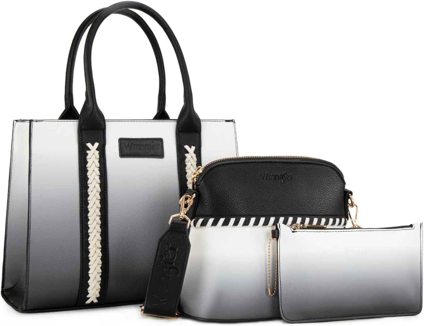 Wrangler 3Pcs Purses Set for Women: Tote, Crossbody, Wallet