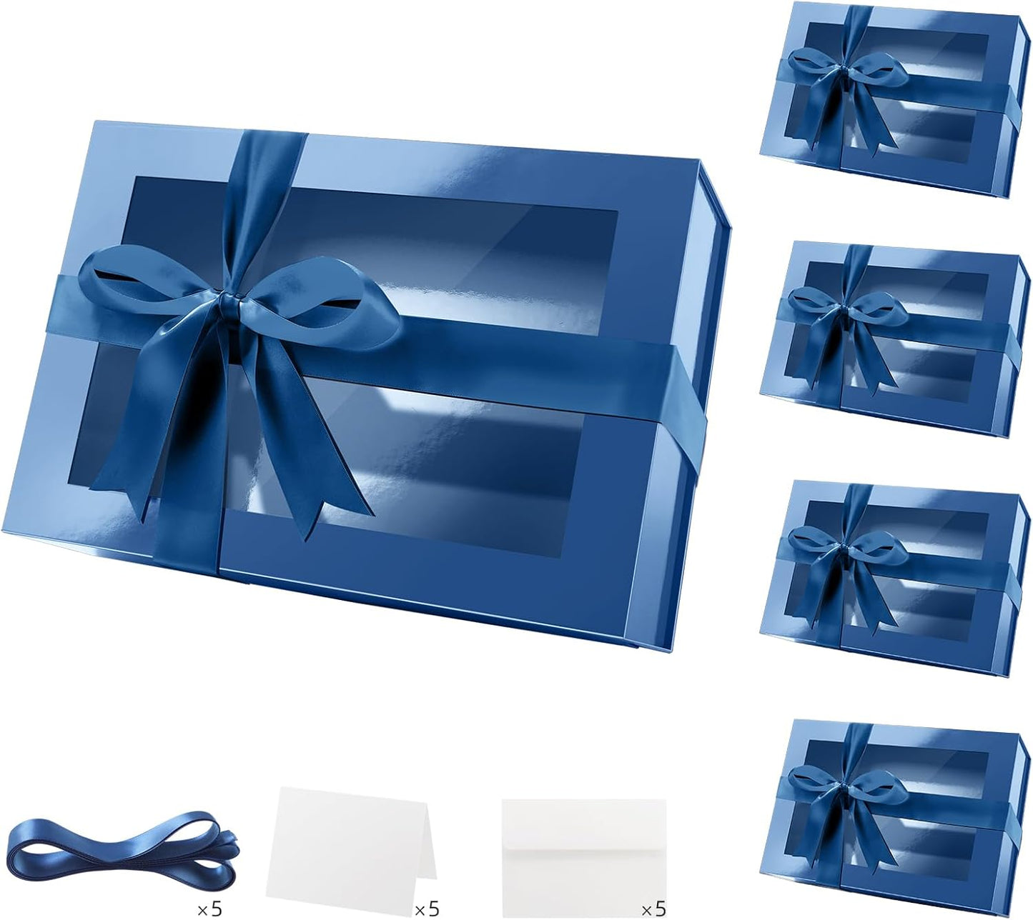 Large Blue Easter Gift Boxes with Windows for Special Occasions