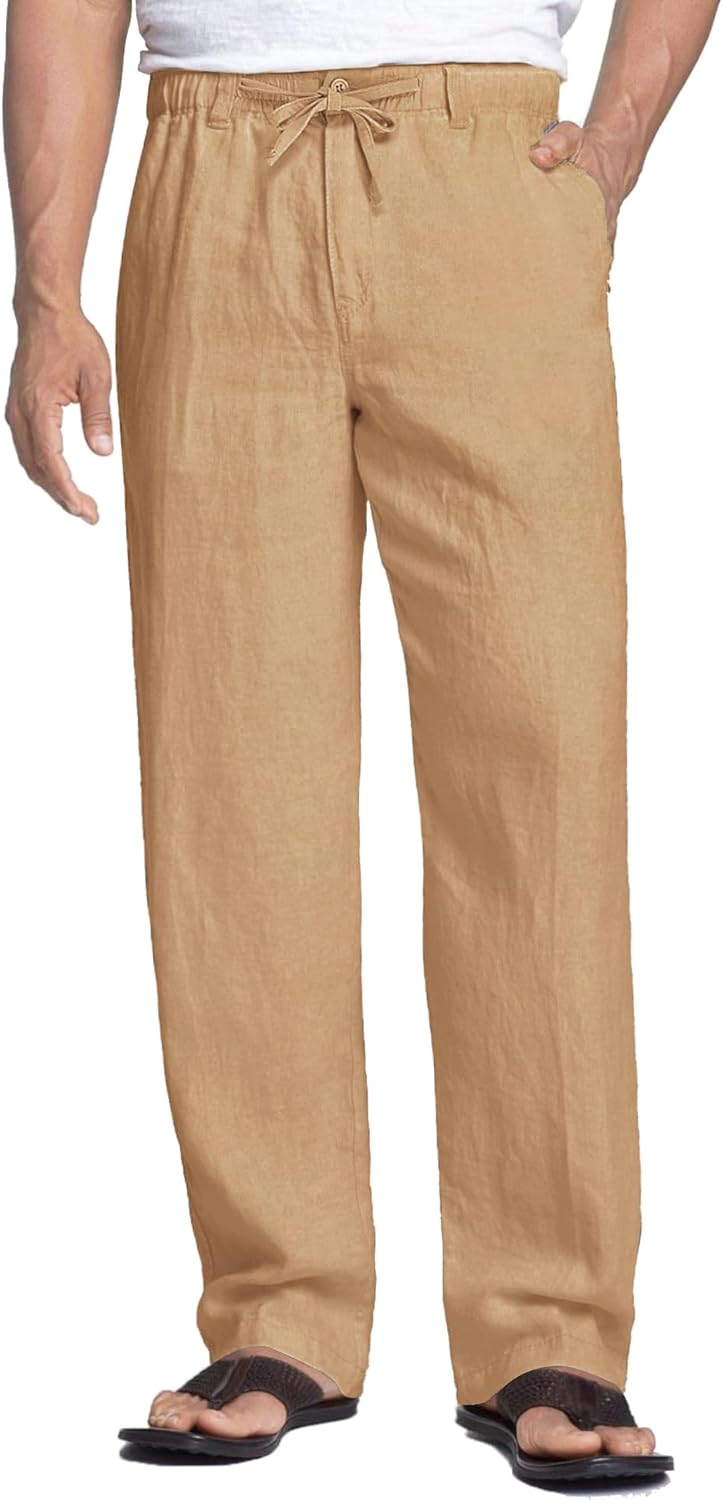 COOFANDY Men's Casual Linen Pants for Summer Comfort and Style