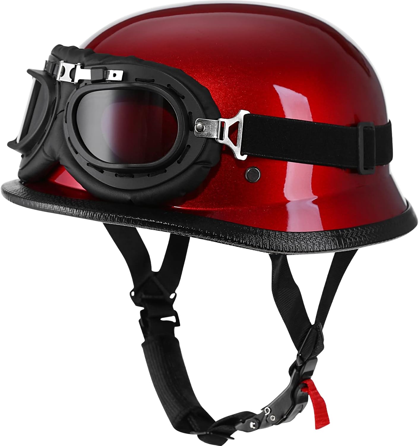German Half Shell Helmet + Cycling Glasses Set - DOT Approved
